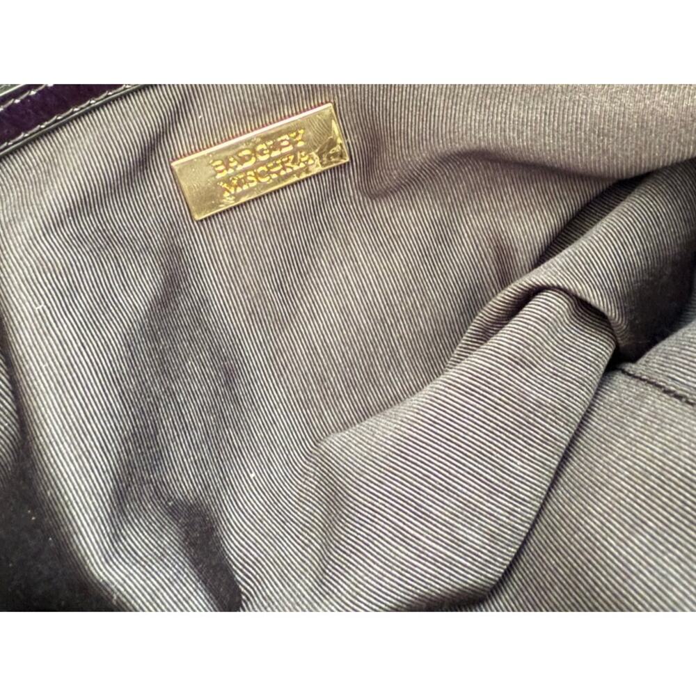 Badgley Mischka Black Purse Cross Body Shoulder Flap Gold Buttons - Picture 7 of 8